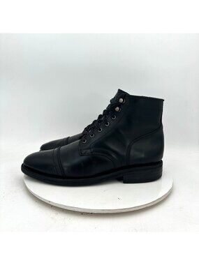 Thursday Everyday Men Size 9.5 Black Leather Cap Toe Ankle Combat Boot